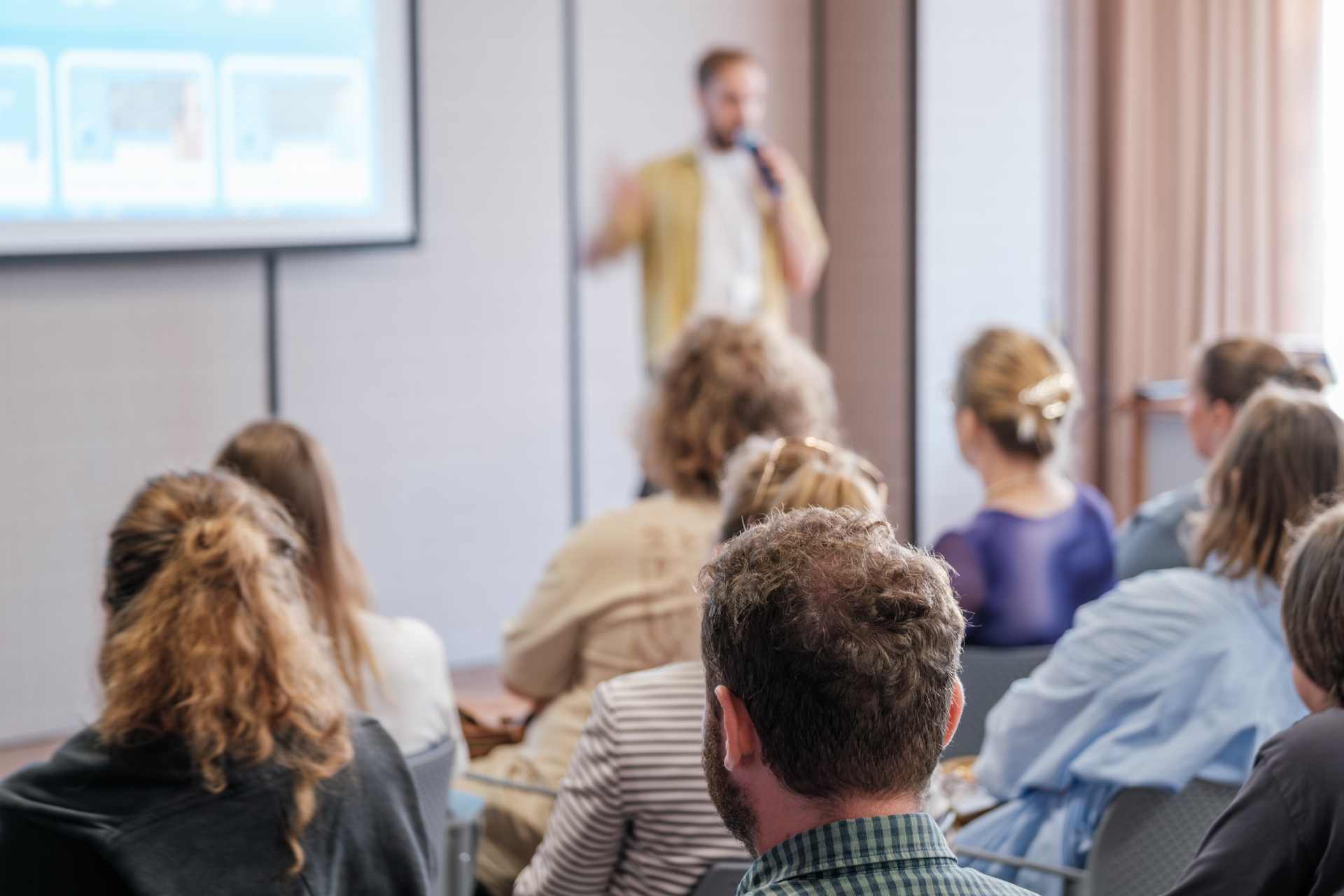 Guest speaker at a community meeting.