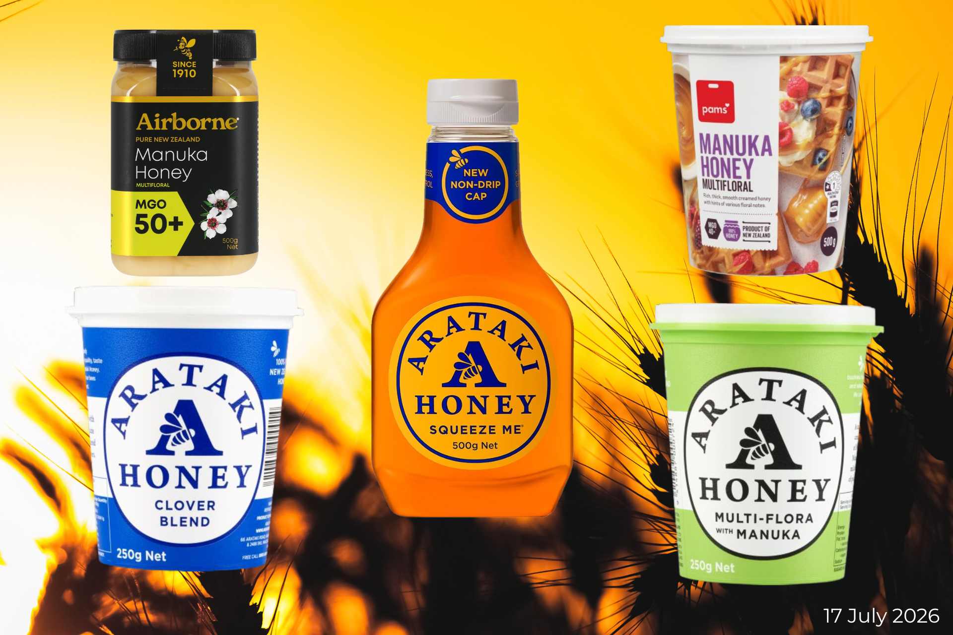Five New Zealand honey products included in No More Glyphosate NZ’s fifth round of independent glyphosate testing.