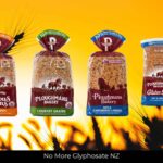Collage of four Ploughman’s breads independently tested for glyphosate: Soy & Canterbury Linseed, Country Grains, Glorious Grains 7 Grains & Seeds, and Gluten Free Soy & Linseed.